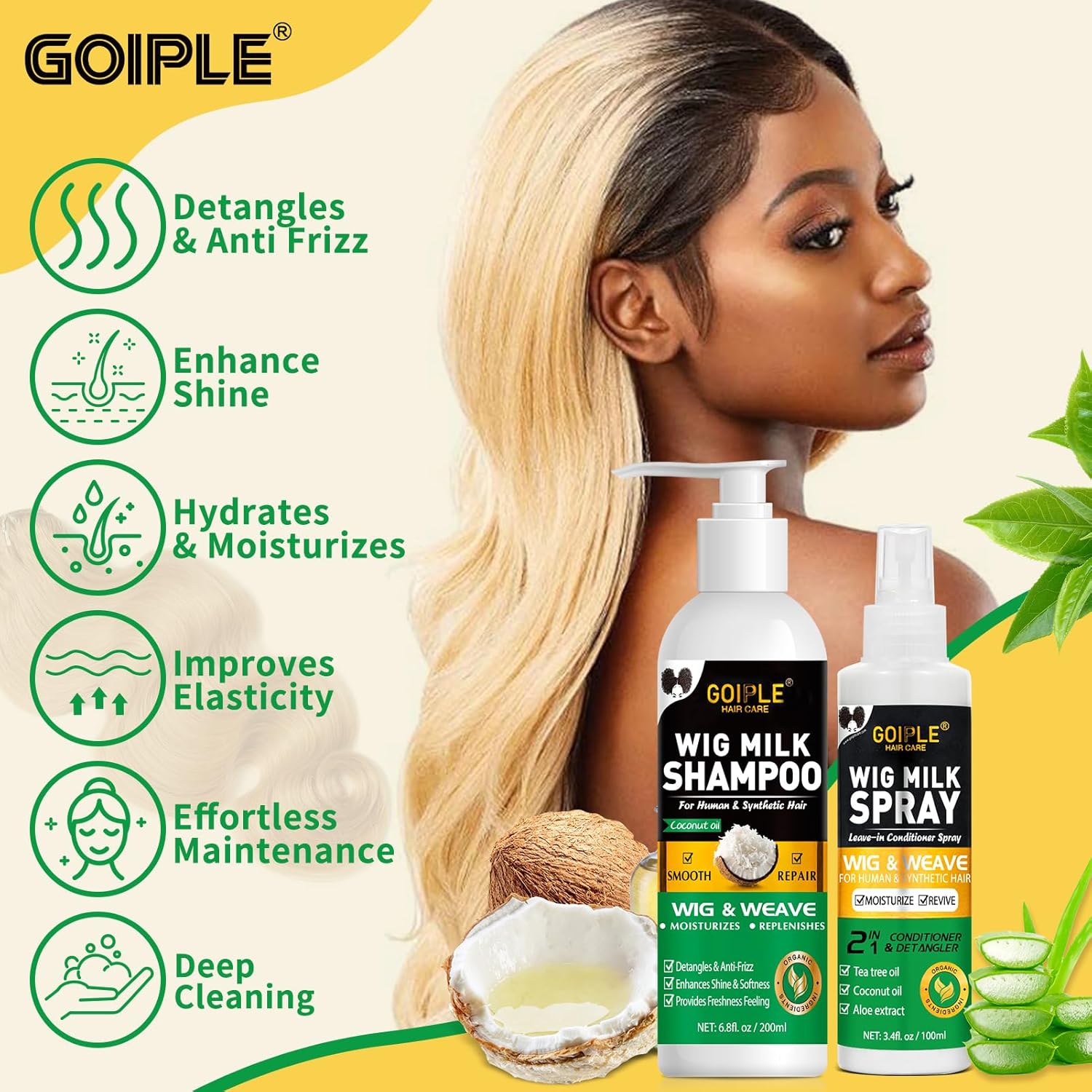 GOIPLE 3 in 1 Wig Care Kit wit - Hair Care Women 评论和价格
